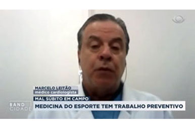 Coordenador de Cardiologia Esportiva em entrevista na Band sobre atendimento no futebol